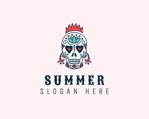 Festive Skull Crown  logo design