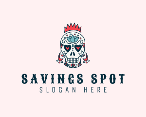 Festive Skull Crown  logo design