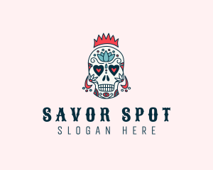 Festive Skull Crown  logo design