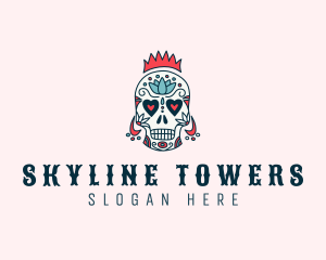 Festive Skull Crown  logo design