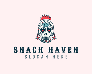 Festive Skull Crown  logo design