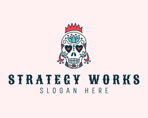 Festive Skull Crown  logo design