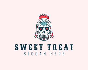 Festive Skull Crown  logo design