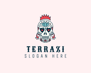 Festive Skull Crown  logo design