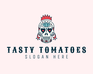 Festive Skull Crown  logo design