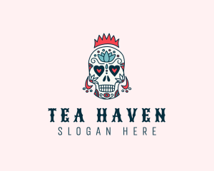 Festive Skull Crown  logo design