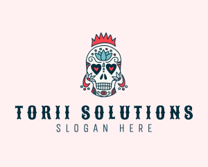 Festive Skull Crown  logo design