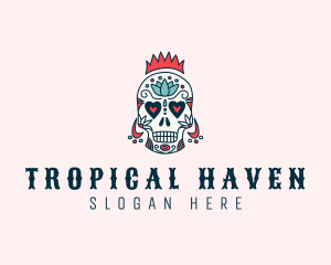 Festive Skull Crown  logo design