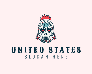 Festive Skull Crown  logo design