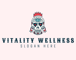 Festive Skull Crown  logo design