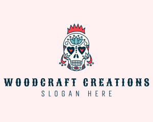 Festive Skull Crown  logo design