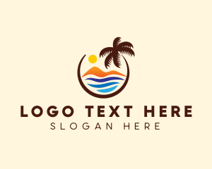 Sunset - Beach Mountain Travel logo design