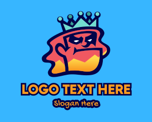 Colorful Angry King Doodle  logo design
