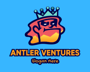 Colorful Angry King Doodle  logo design