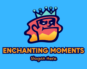 Colorful Angry King Doodle  logo design