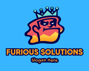 Angry - Colorful Angry King Doodle logo design
