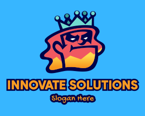 Graffiti Artist - Colorful Angry King Doodle logo design