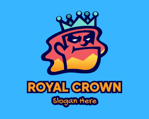 King - Colorful Angry King Doodle logo design