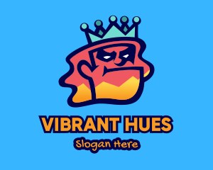 Colorful - Colorful Angry King Doodle logo design