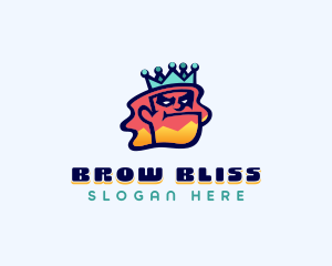 Colorful Angry King Doodle  logo design