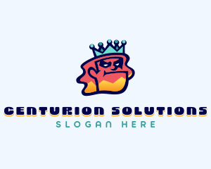 Colorful Angry King Doodle  logo design