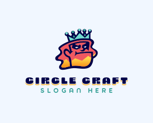 Colorful Angry King Doodle  logo design