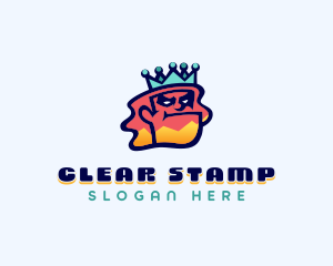 Colorful Angry King Doodle  logo design