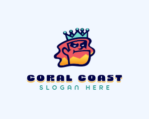 Colorful Angry King Doodle  logo design