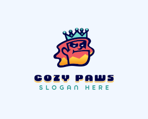 Colorful Angry King Doodle  logo design