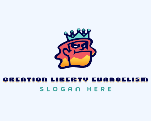 Colorful Angry King Doodle  logo design