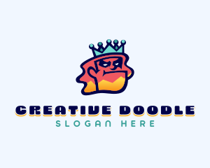 Doodle - Colorful Angry King Doodle logo design