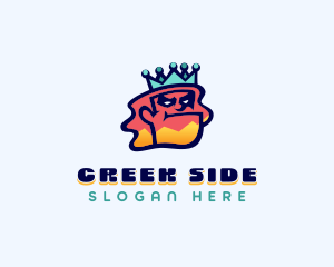 Colorful Angry King Doodle  logo design