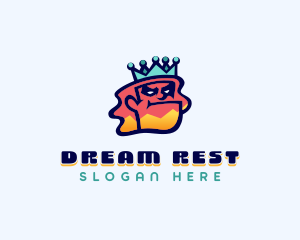 Colorful Angry King Doodle  logo design