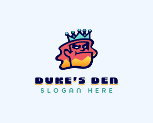 Colorful Angry King Doodle  logo design