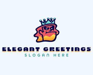 Colorful Angry King Doodle  logo design