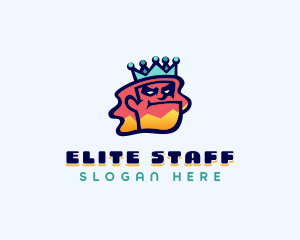 Colorful Angry King Doodle  logo design