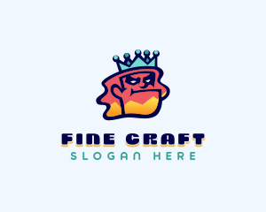 Colorful Angry King Doodle  logo design