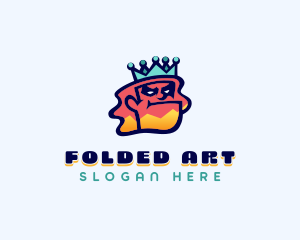 Colorful Angry King Doodle  logo design