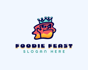 Colorful Angry King Doodle  logo design