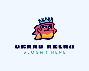 Colorful Angry King Doodle  logo design