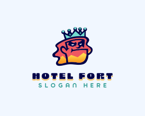 Colorful Angry King Doodle  logo design