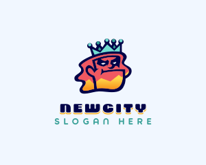 Colorful Angry King Doodle  logo design