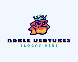 Colorful Angry King Doodle  logo design