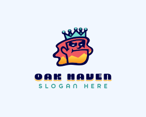 Colorful Angry King Doodle  logo design