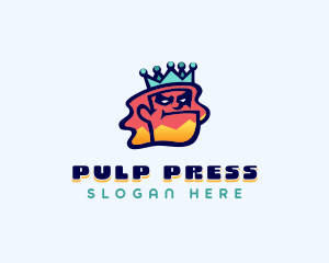 Colorful Angry King Doodle  logo design