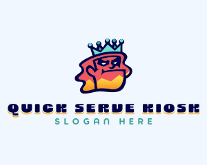 Colorful Angry King Doodle  logo design