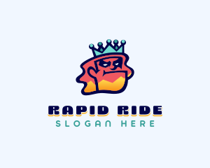 Colorful Angry King Doodle  logo design