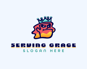 Colorful Angry King Doodle  logo design