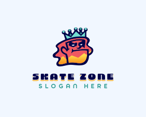 Colorful Angry King Doodle  logo design