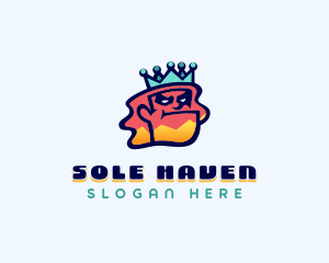 Colorful Angry King Doodle  logo design